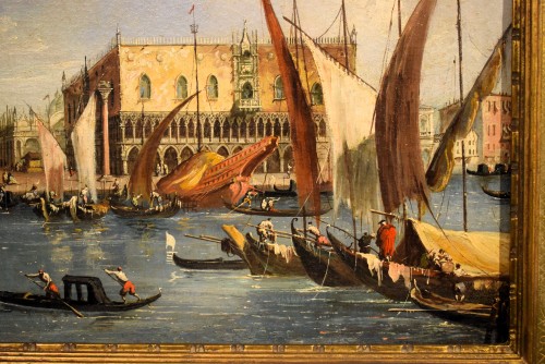 Antiquités - Venise, bassin de Saint-Marc - école italienne fin 18e siècle